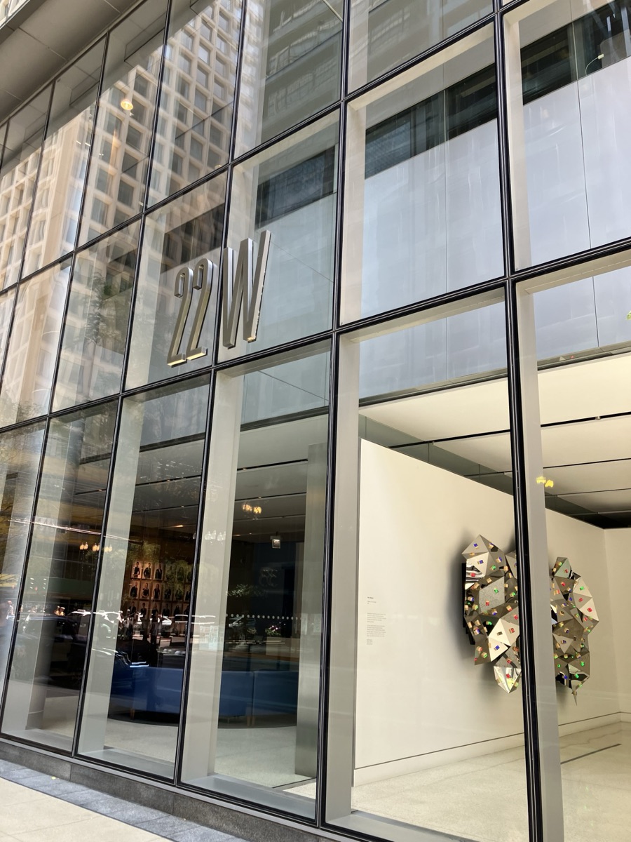 Glass facade of the 22 W. Washington building